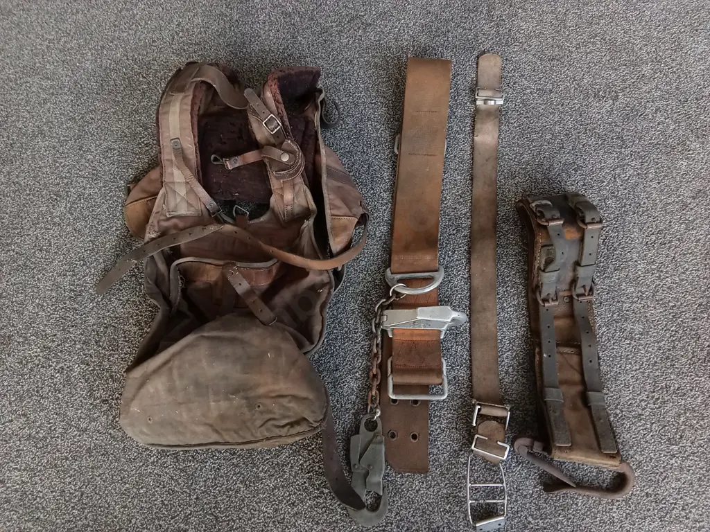 VINTAGE MILITARY GEAR, SAFETY BELTS, AND BREATHING APPARATUS HARNESS Image 1++