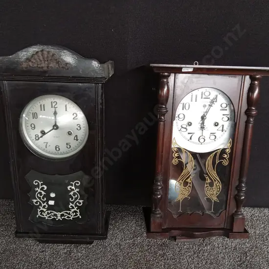 PAIR OF VINTAGE POLARIS PENDULUM WALL CLOCKS