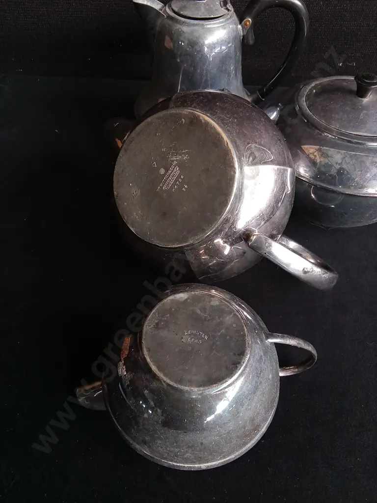 5 PIECES VINTAGE EPNS AND SILVER PLATED TEA SERVICE ITEMS, TALLEST H 15 CM Image 1++