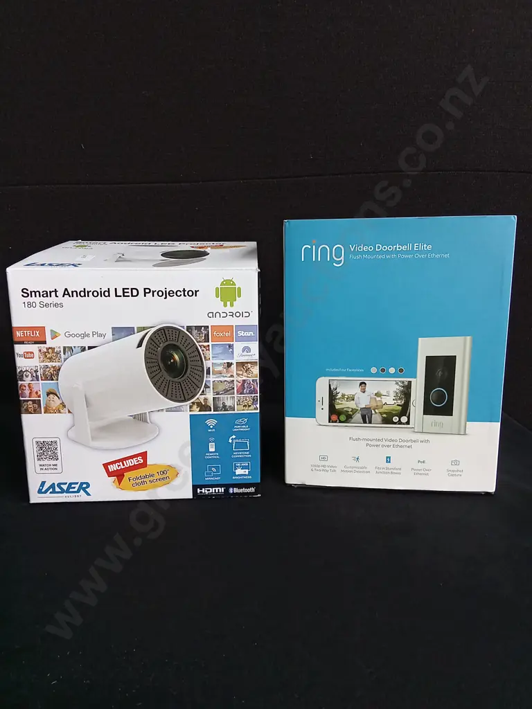 BRAND NEW SMART ANDROID LED PROJECTOR AND RING DOORBELL CAMERA, BRAND NEW Image 1++