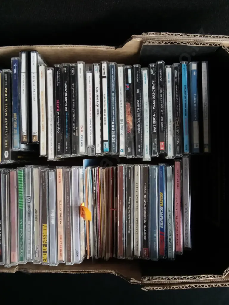 BOX COLLECTION OF CDS AND DVDS Image 1++