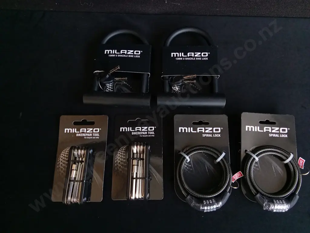 6 PIECES BRAND NEW MILAZO LOCKS AND BIKEPAIR TOOLS Image 1++