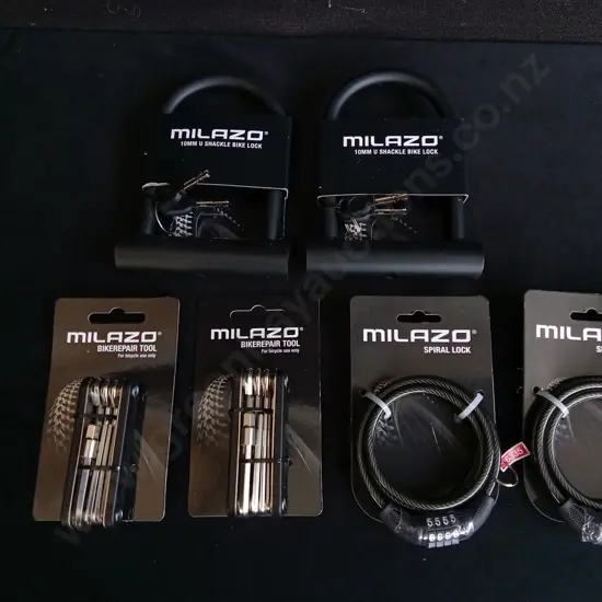 6 PIECES BRAND NEW MILAZO LOCKS AND BIKEPAIR TOOLS
