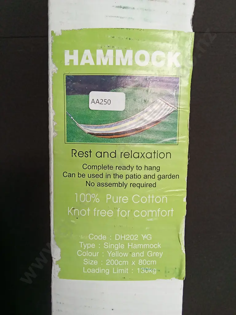 HAMMOCK 100% PURE COTTON, 200CM X 80CM Image 1++