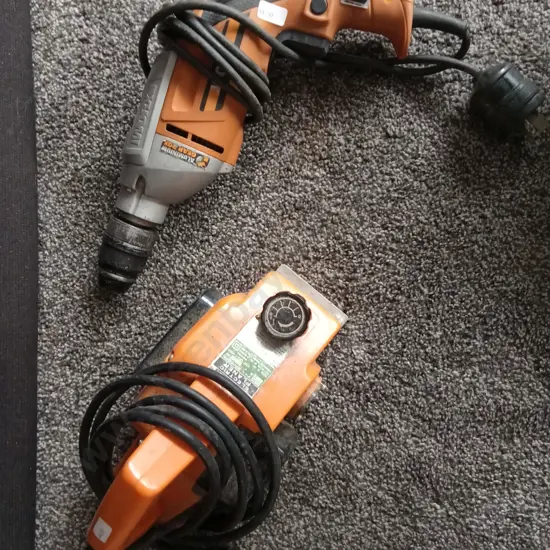PAIR OF TOOLS, ELECTRIC PLANER AND DRILL