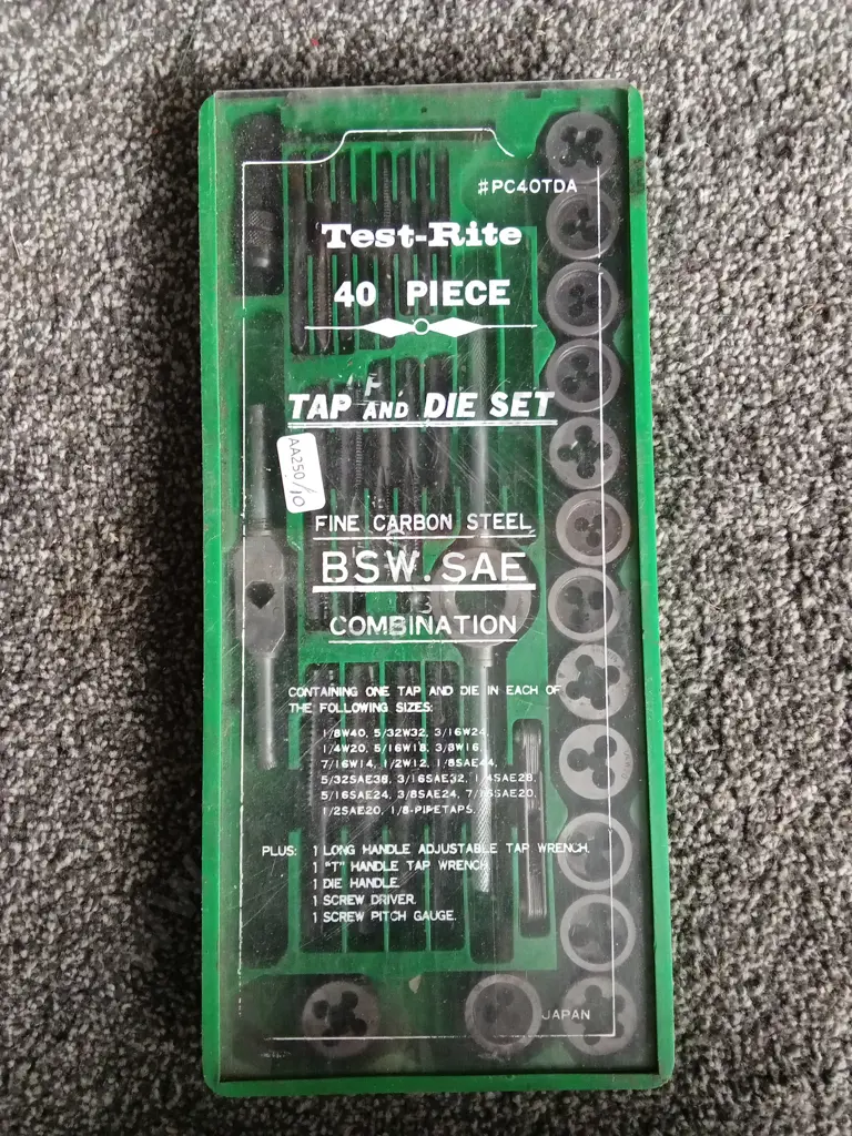 TEST-RITE 40 PIECE TAP AND DIE SET Image 1++