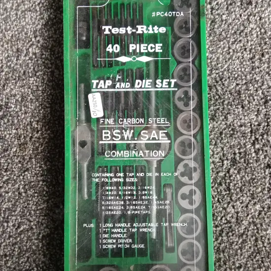 TEST-RITE 40 PIECE TAP AND DIE SET