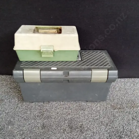 PAIR OF TOOL/TACKLE BOXES INCLUDING CONTENTS, L 50CM X W 25CM X H 23CM