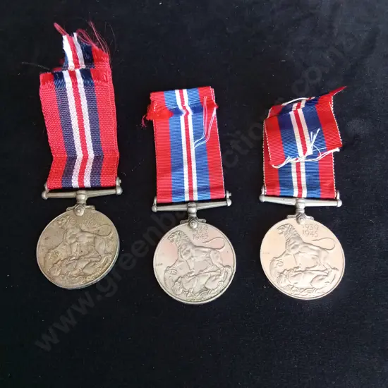 3 SECOND WORLD WAR MEDALS