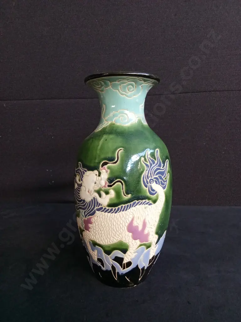 VINTAGE CHINESE DRAGONS ARE VASE H29CM Image 1++