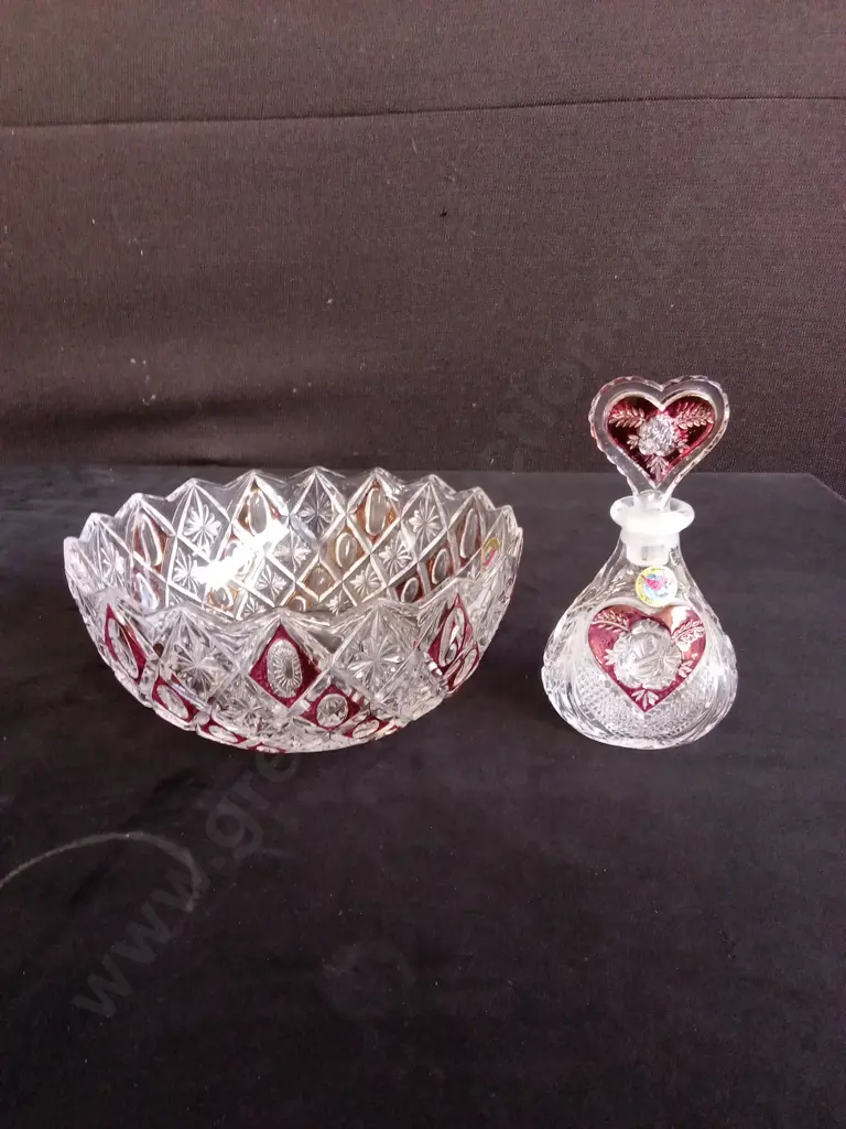 8 VINTAGE HOFBAUR BYRDES GLASS ITEMS Image 1++