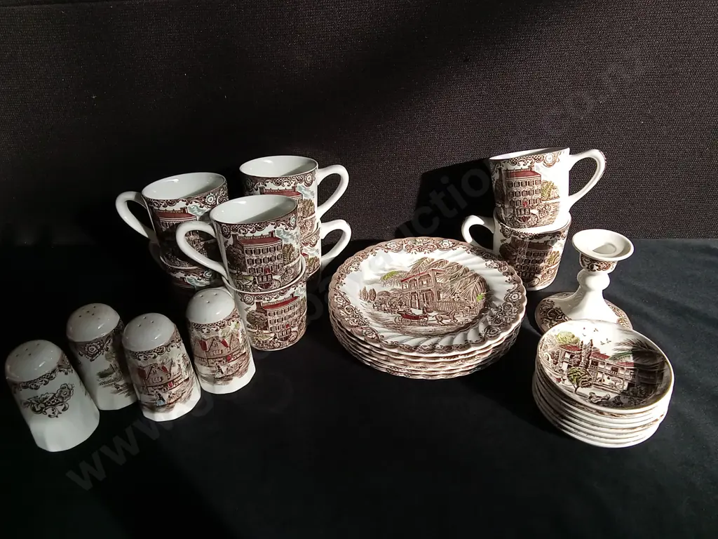 VINTAGE JOHNSON BROTHERS IRONSTONE CERAMIC 27 PIECE SET Image 1++