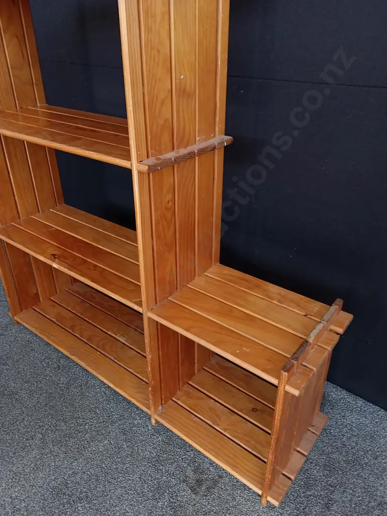 PINE SHELVING UNIT, W 1.4 M X H 1.41 M X D 70 CM Image 1++