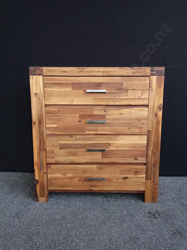 WOODEN CHEST OF DRAWERS, H 103CM X L 96CM D 42CM Image 1++