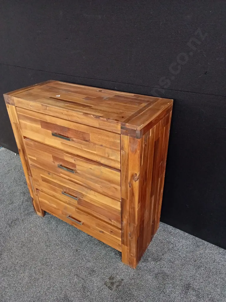 WOODEN CHEST OF DRAWERS, H 103CM X L 96CM D 42CM Image 1++