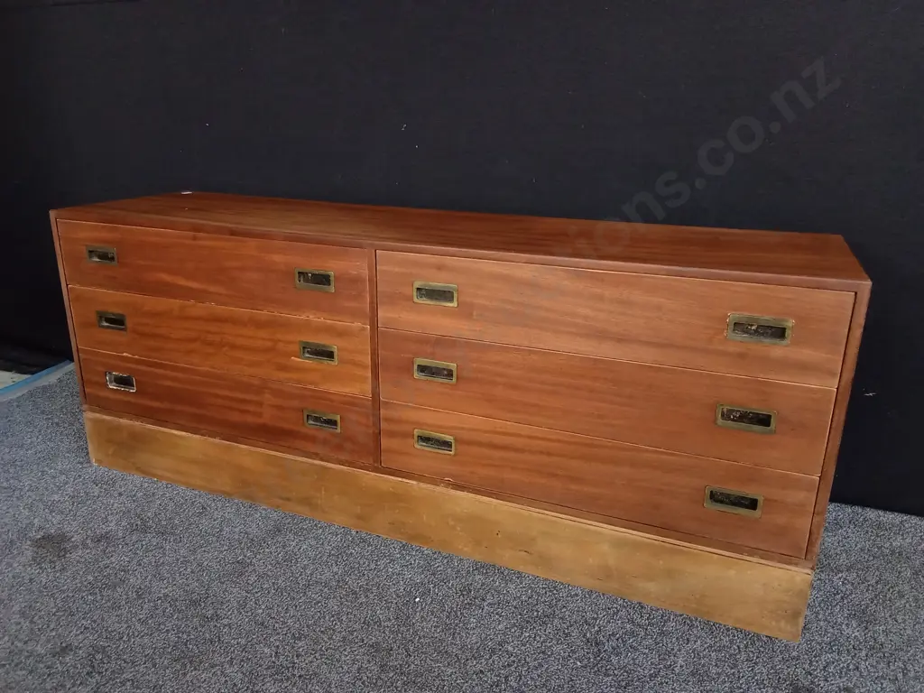 VINTAGE LOWBOY DRESSER, W 1.53 M X D 41 CM X H 60 CM Image 1++