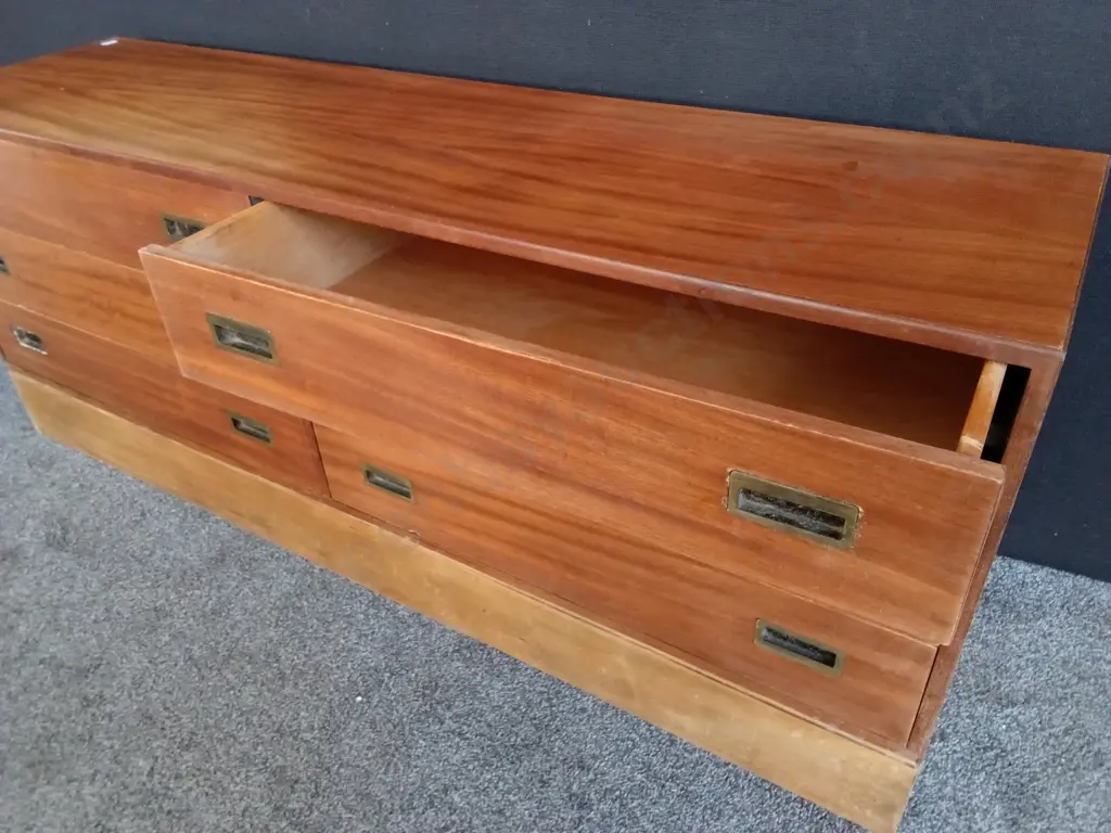 VINTAGE LOWBOY DRESSER, W 1.53 M X D 41 CM X H 60 CM Image 1++
