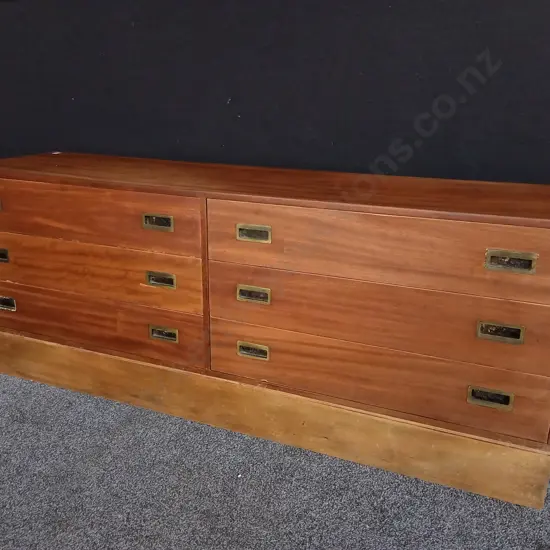 VINTAGE LOWBOY DRESSER, W 1.53 M X D 41 CM X H 60 CM