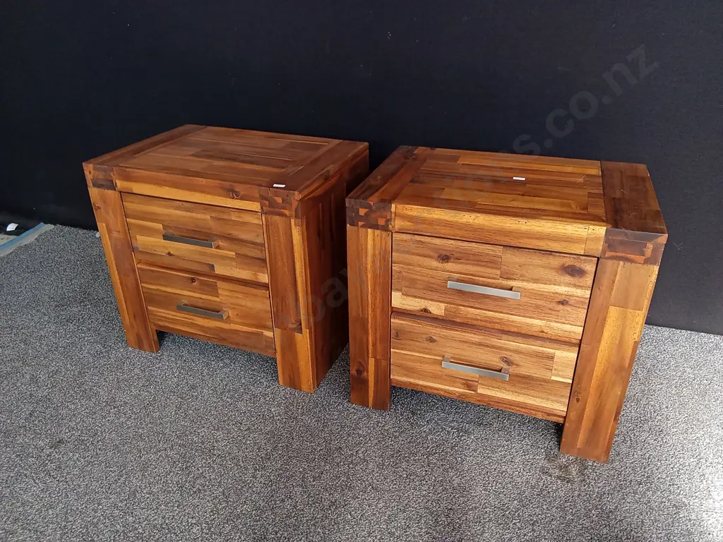 PAIR OF WOODEN SIDE TABLES, H 55 CM X D 41 CM X W 59 CM Image 1++