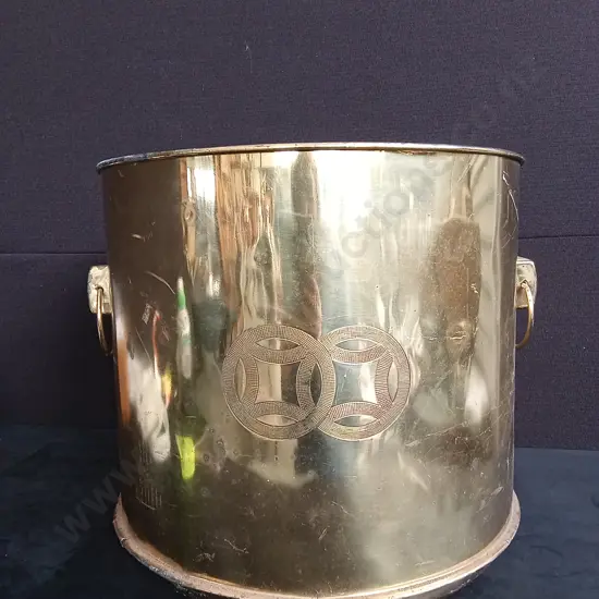 LARGE GOLD COLOURED BUCKET/PLANTER DIA 40CM H39CM