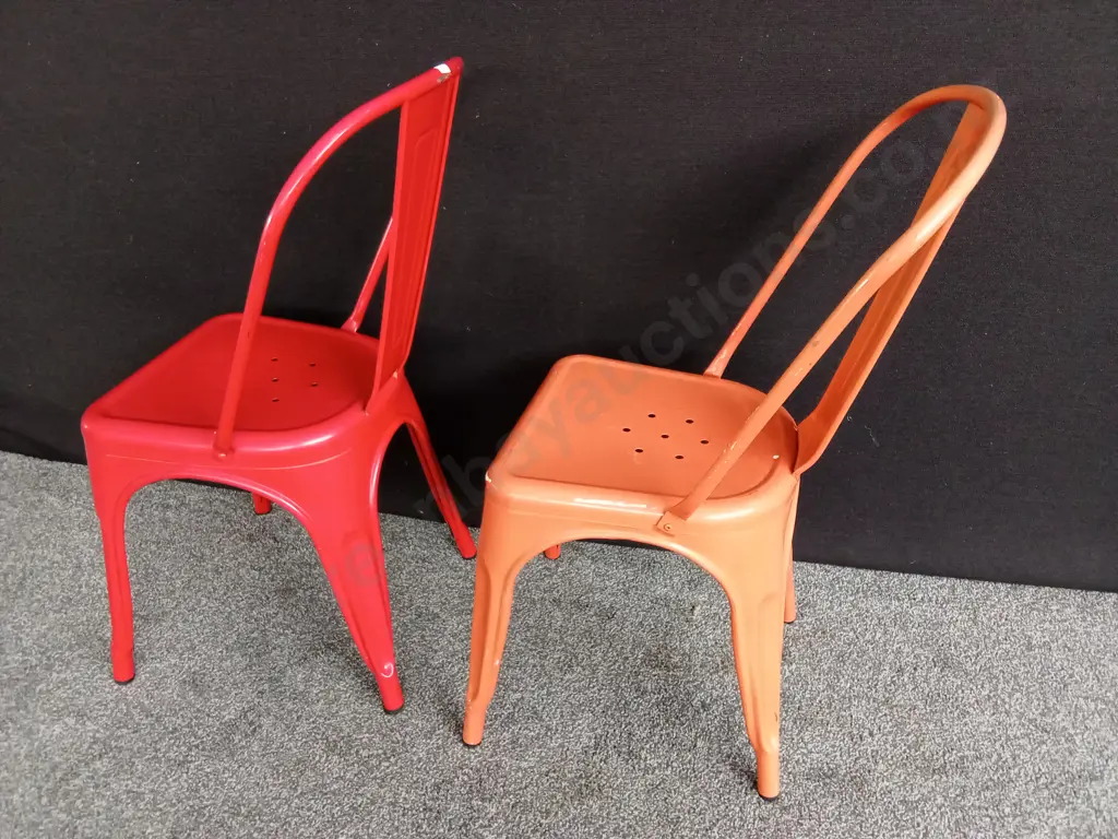 PAIR OF METAL INDUSTRIAL STYLE CHAIRS, HEIGHT 85CM Image 1++