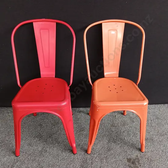 PAIR OF METAL INDUSTRIAL STYLE CHAIRS, HEIGHT 85CM