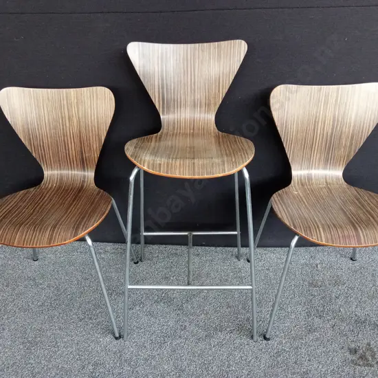 PAIR OF DINING CHAIRS WITH BARSTOOL, HEIGHT OF BARSTOOL 97CM