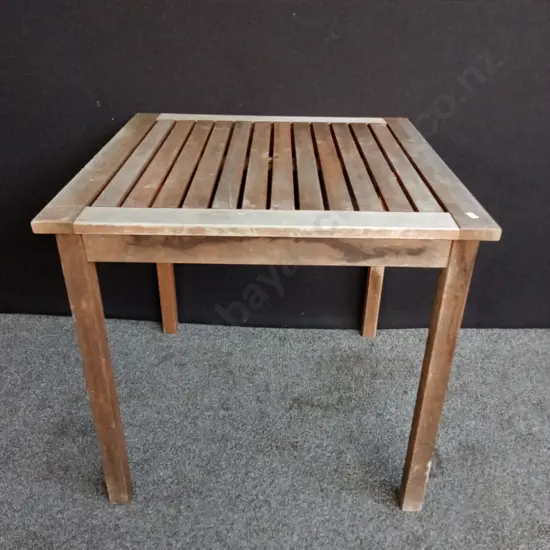 OUTDOOR WOODEN TABLE, L 80CM X W 80CM X H 75CM