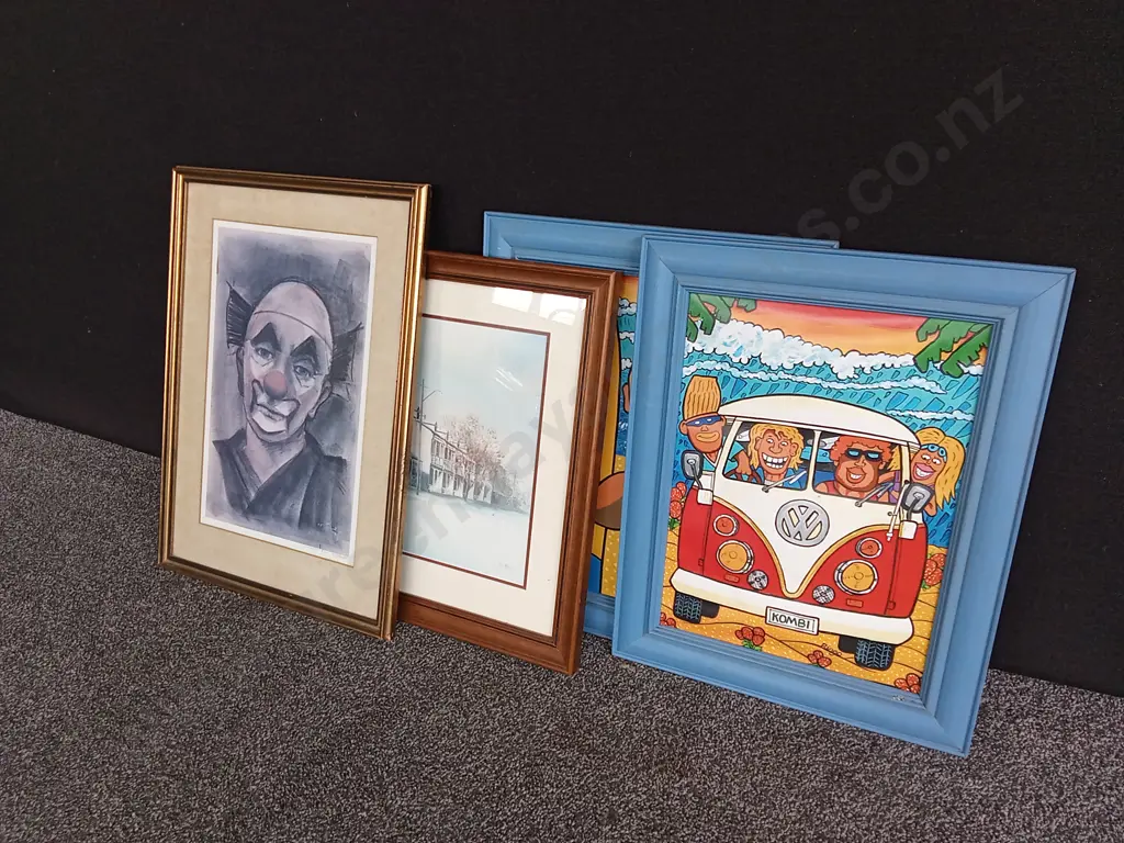 MIX OF 4 FRAMED ARTWORKS/ PRINTS, TALLEST H 58 CM Image 1++