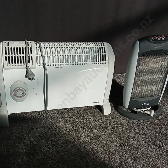 PAIR OF ELECTRIC HEATERS, TALLEST 48 CM