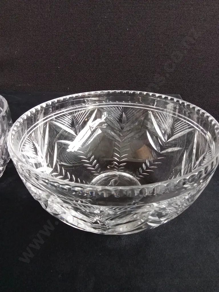 2 VINTAGE CRYSTAL GLASS BOWLS H8.5CM Image 1++
