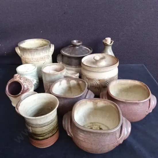 COLLECTION OF POTTERY TALLEST H12.5