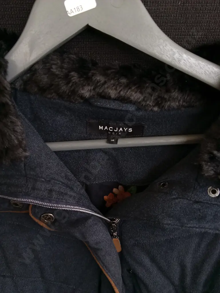 MACJAYS FAUX FUR COLLAR COAT SIZE 16 Image 1++
