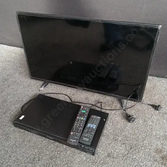 PANASONIC TV AND DVD PLAYER, INCLUDING REMOTES, TV W 72 CM, WORKING