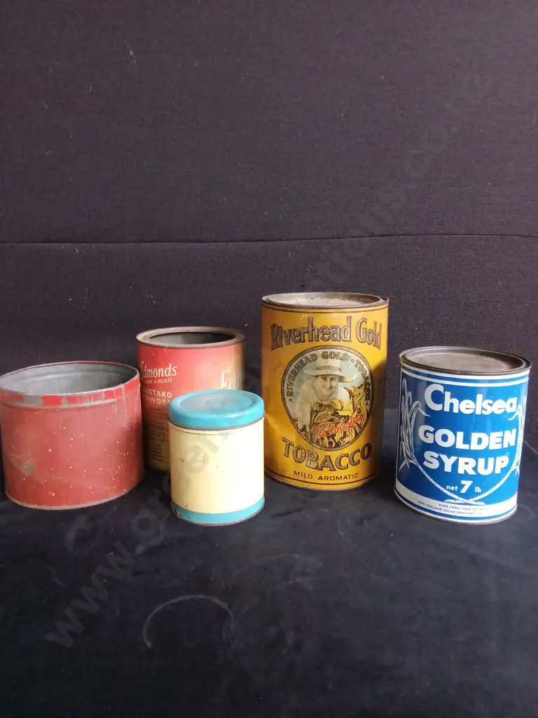 5 VINTAGE TINS TALLEST H22CM Image 1++