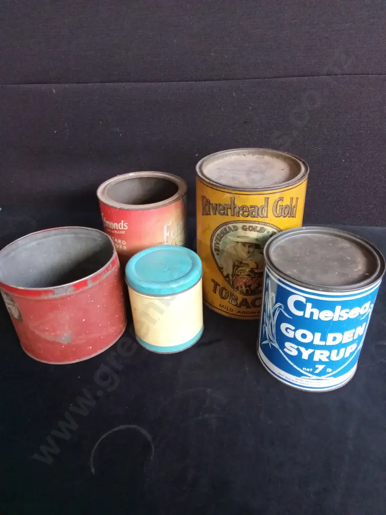 5 VINTAGE TINS TALLEST H22CM Image 1++