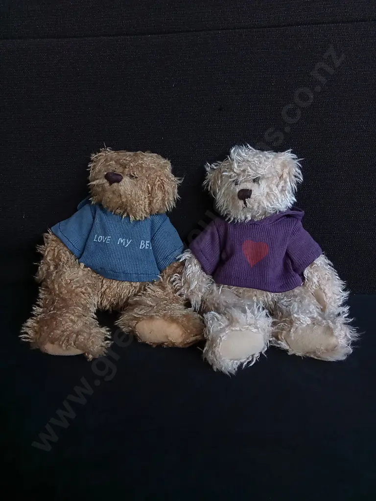 PAIR OF VINTAGE TEDDY BEARS, H 25.5 CM Image 1++