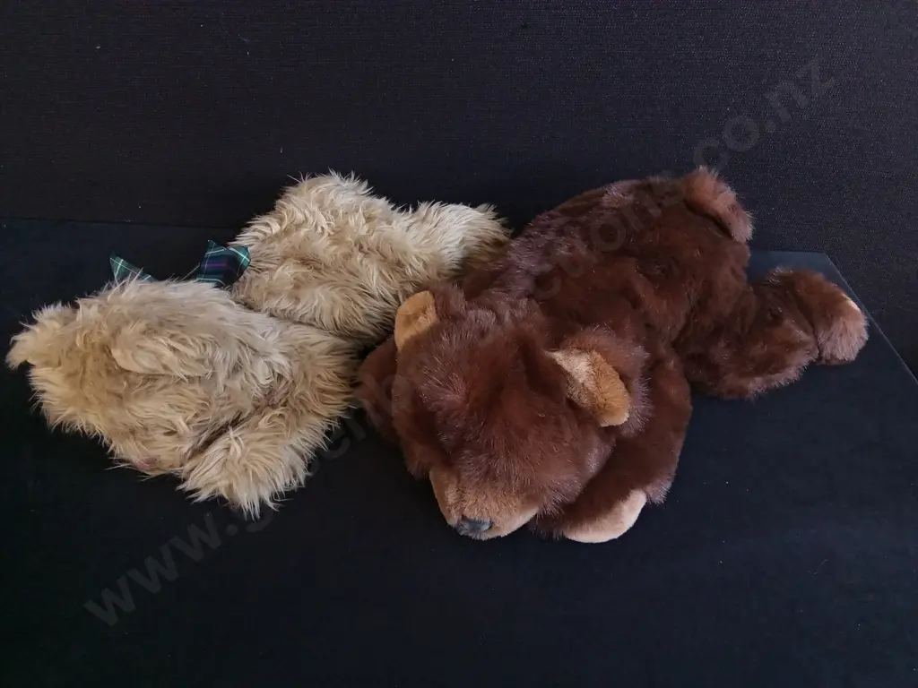 PAIR OF VINTAGE TEDDY BEARS, WIDEST W 47 CM Image 1++