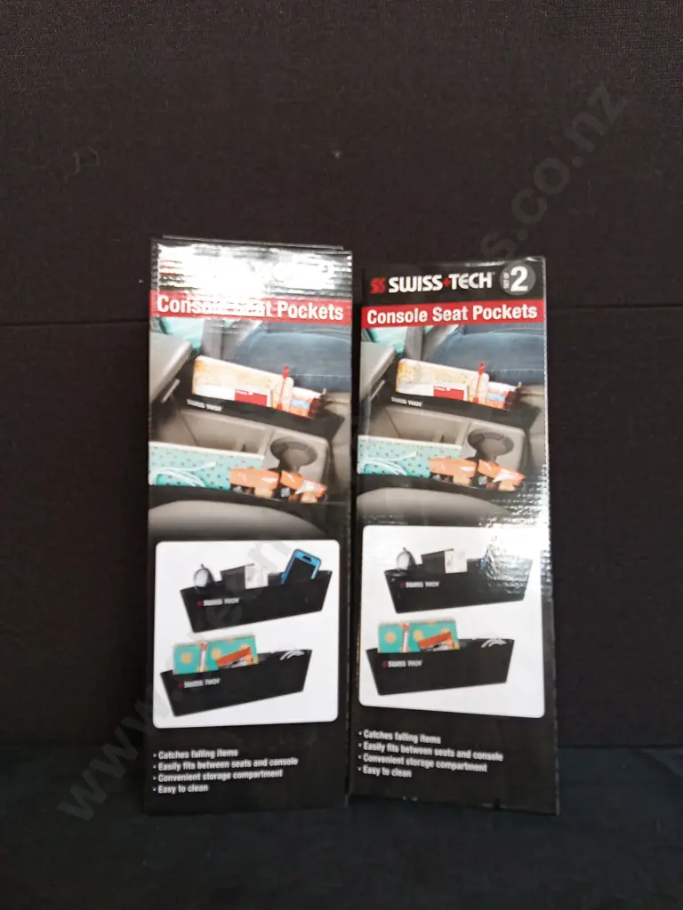 2 BRAND NEW SWISS TECH CONSOLE SEAT POCKETS Image 1++