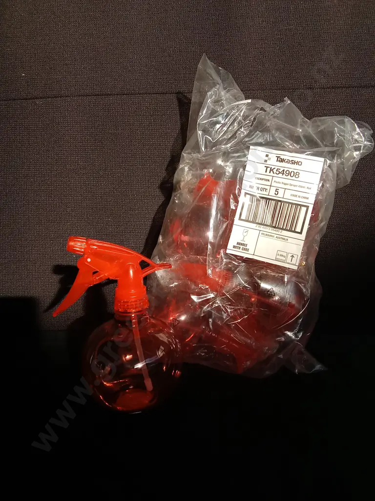 5 BRAND NEW TAKASHO PLASTIC TRIGGER 450ML RED SPRAY BOTTLES Image 1++