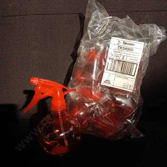 5 BRAND NEW TAKASHO PLASTIC TRIGGER 450ML RED SPRAY BOTTLES