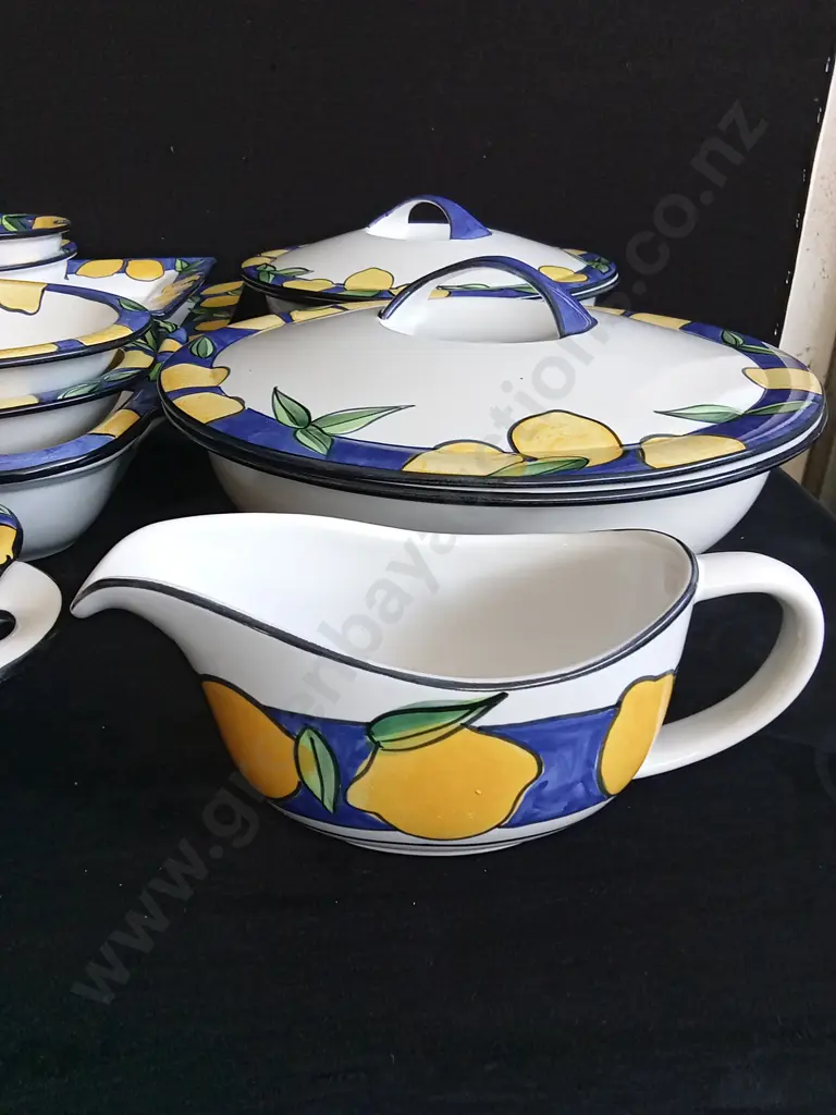 19 PIECE TEMUKA POTTERY DINNER AND SERVING SET Image 1++
