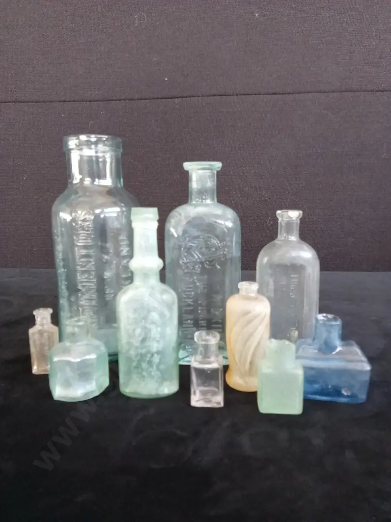 10 GLASS BOTTLES TALLEST H18CM Image 1++