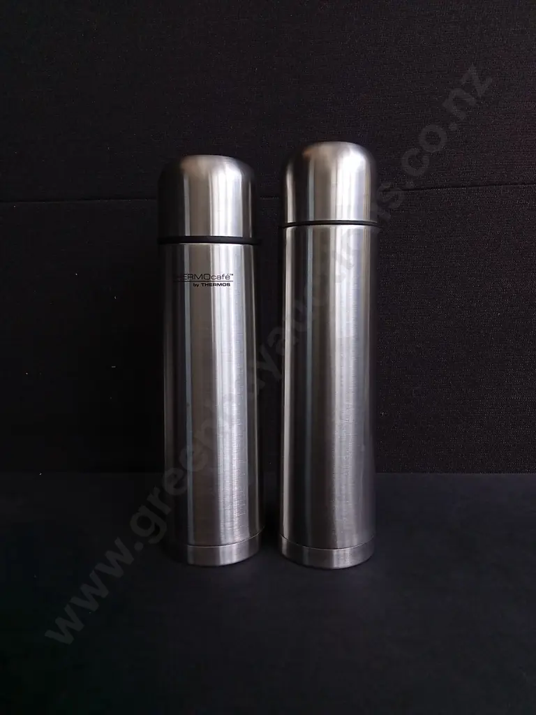 PAIR OF SCREWTOP THERMOS, INCLUDING ONE THERMOCAFE, TALLEST H 32 CM Image 1++