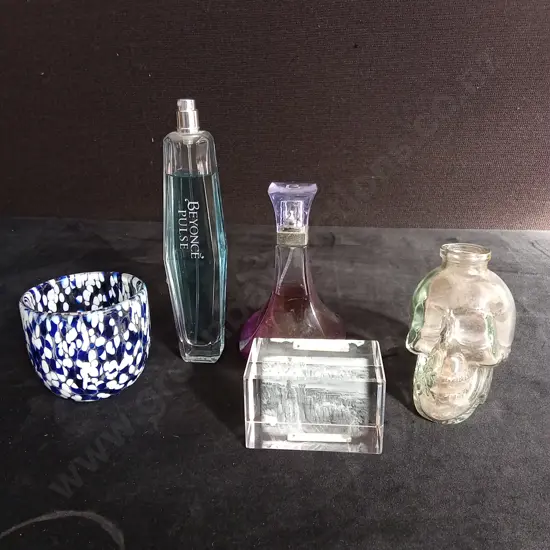 5 GLASS ITEMS INCLUDUNG 2 BEYONCE PURFUMES