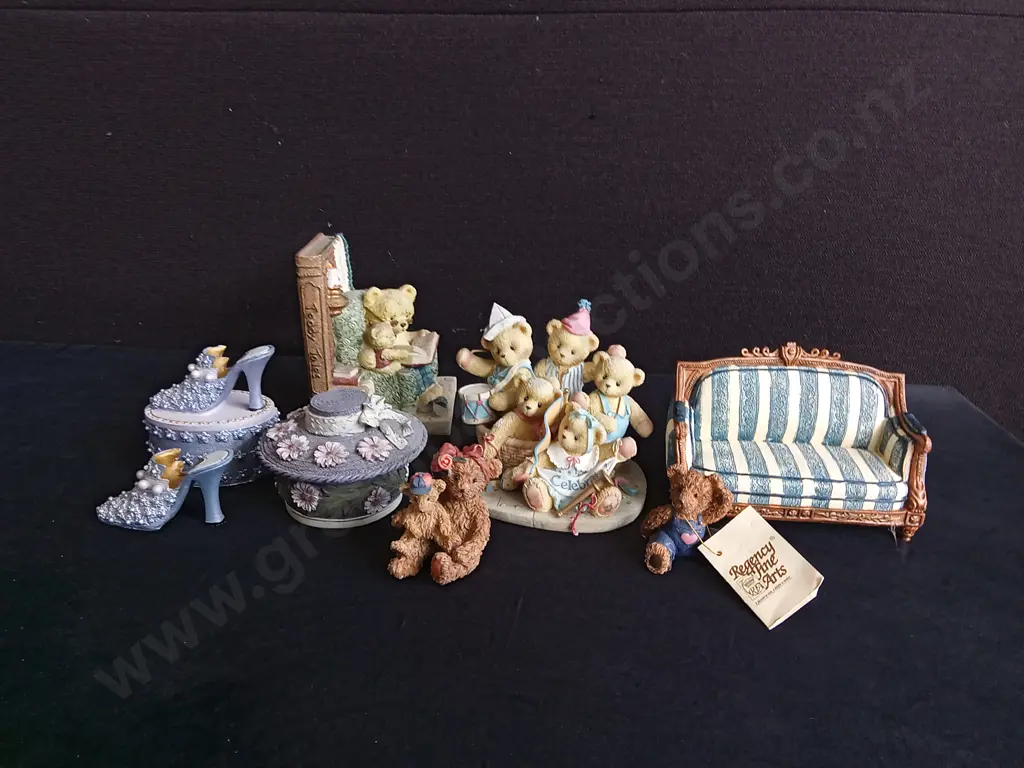 MIX OF VINTAGE TRINKET BOXES AND ORNAMENTS, TALLEST H 13.5 CM Image 1++