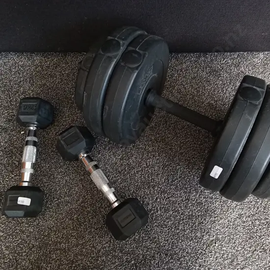 DUMBBELL SET, 2 X 2KG AND 1 ADJUSTABLE.