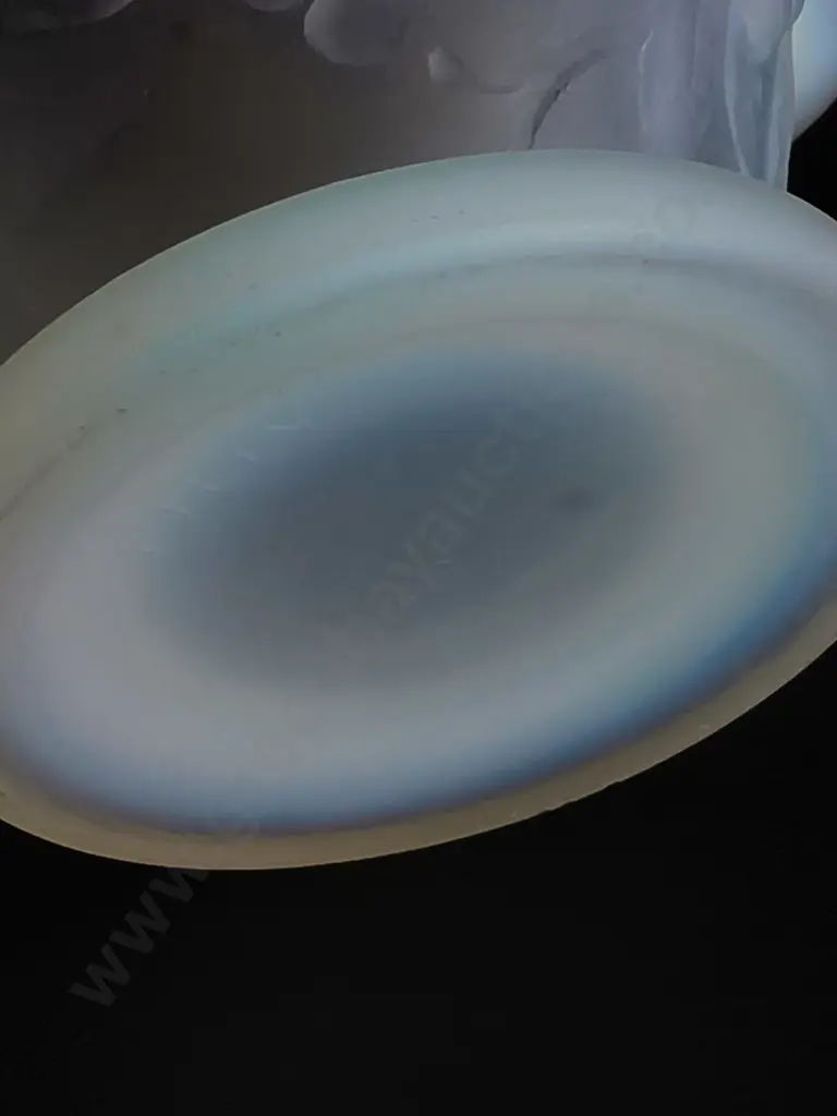 VINTAGE ART DECO OPALESCENT GLASS VASE WITH HANDLES, BY ETLING FRANCE , H 9 CM Image 1++