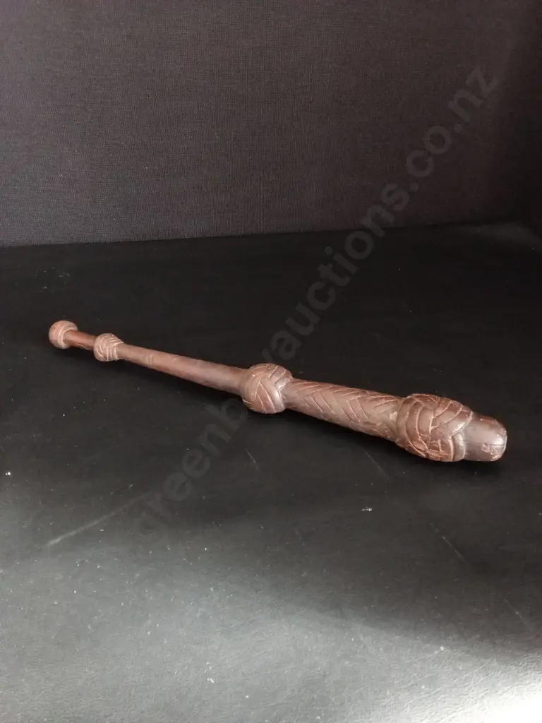 HAND CARVED WOODEN MĀORI KŌTAHA L39CM Image 1++