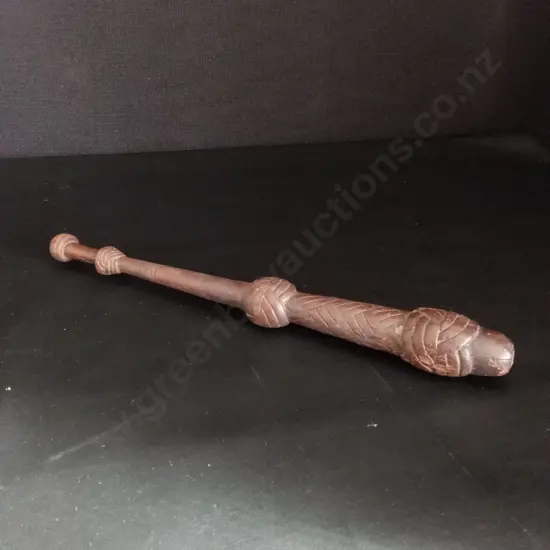 HAND CARVED WOODEN MĀORI KŌTAHA L39CM